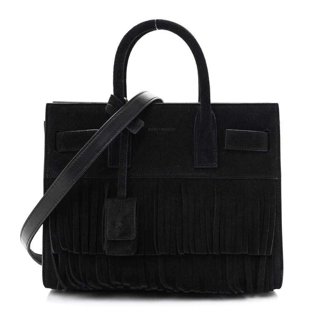 Saint Laurent Suede Fringe Nano Sac De #281529S12B